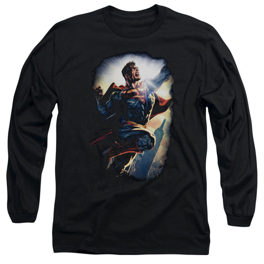 Superman Ck Superstar Mens Long Sleeve Shirt Black Officially Licensed
