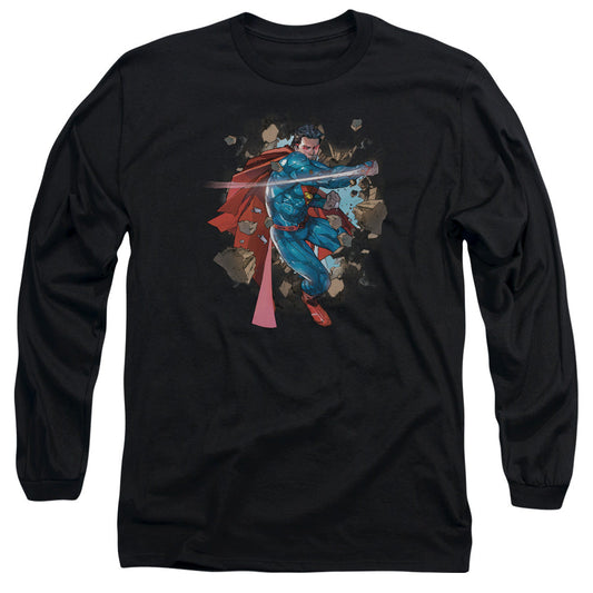 Superman Rock Breaker Mens Long Sleeve Shirt Black Officially Licensed