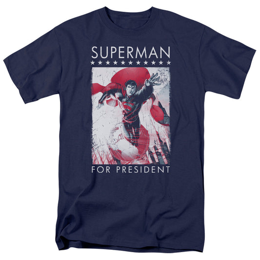 Superman Superman For President 2 Mens T Shirt Navy Blue Officially Licensed