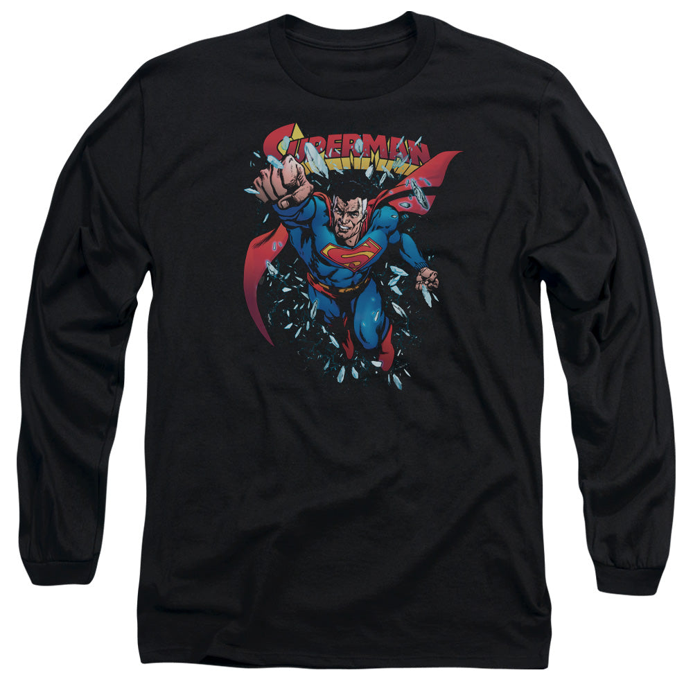 Superman Old Man Kal Mens Long Sleeve Shirt Black Officially Licensed