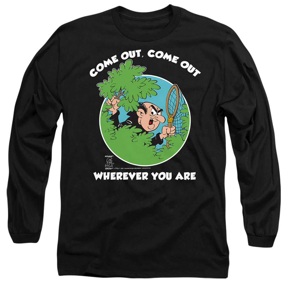 Smurfs Gargamel Mens Long Sleeve Shirt Black Officially Licensed