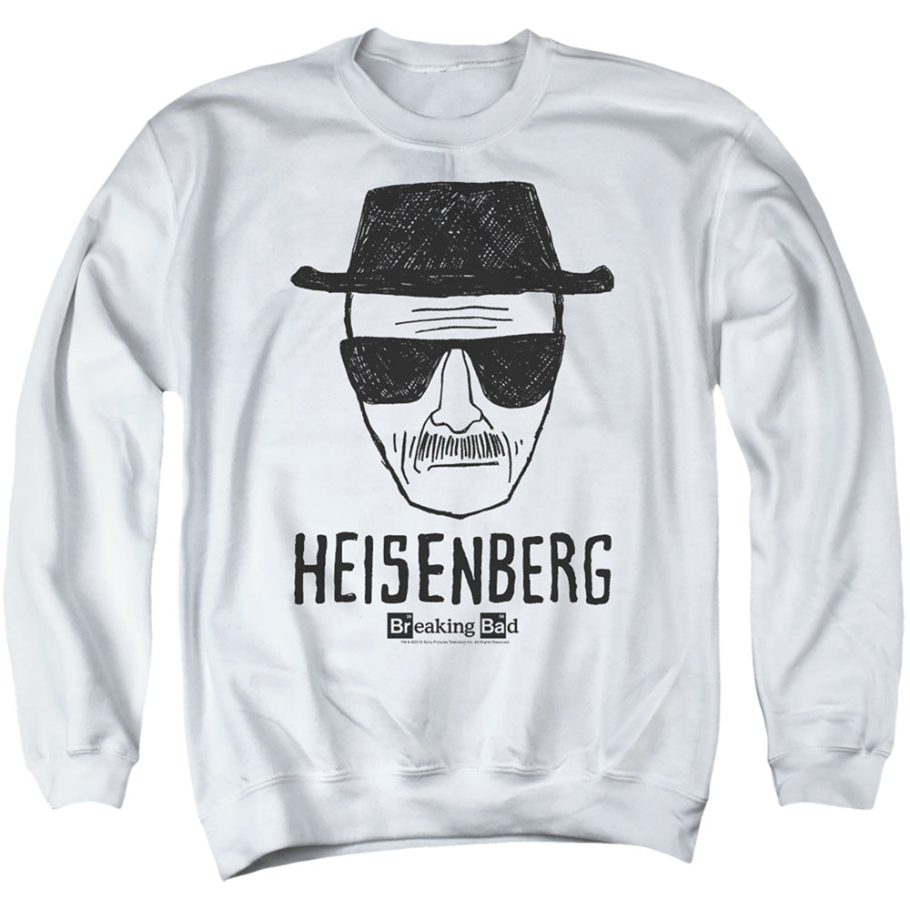 Breaking Bad Heisenberg Mens Crewneck Sweatshirt White Officially Licensed