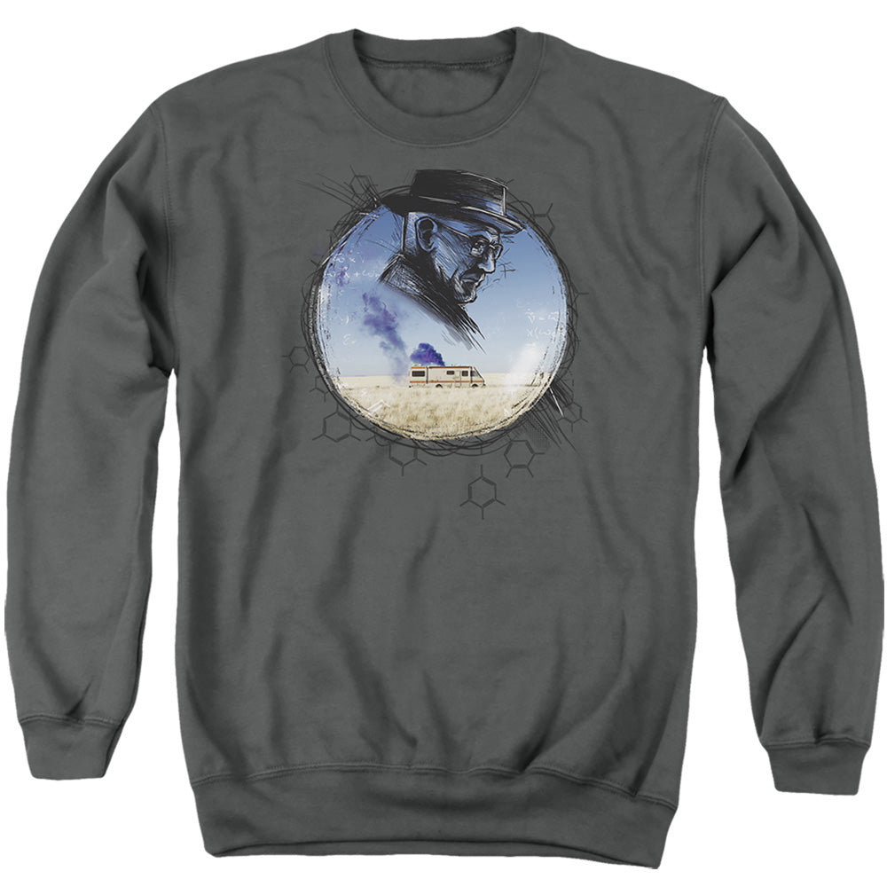 Breaking Bad Crystal Mens Crewneck Sweatshirt Charcoal Officially Licensed