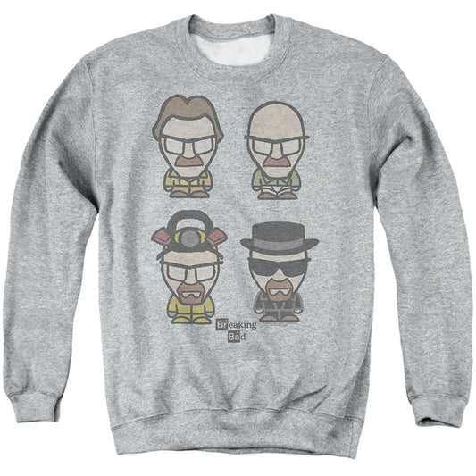 Breaking Bad Faces Of Walt Mens Crewneck Sweatshirt Athletic Heather Officially Licensed