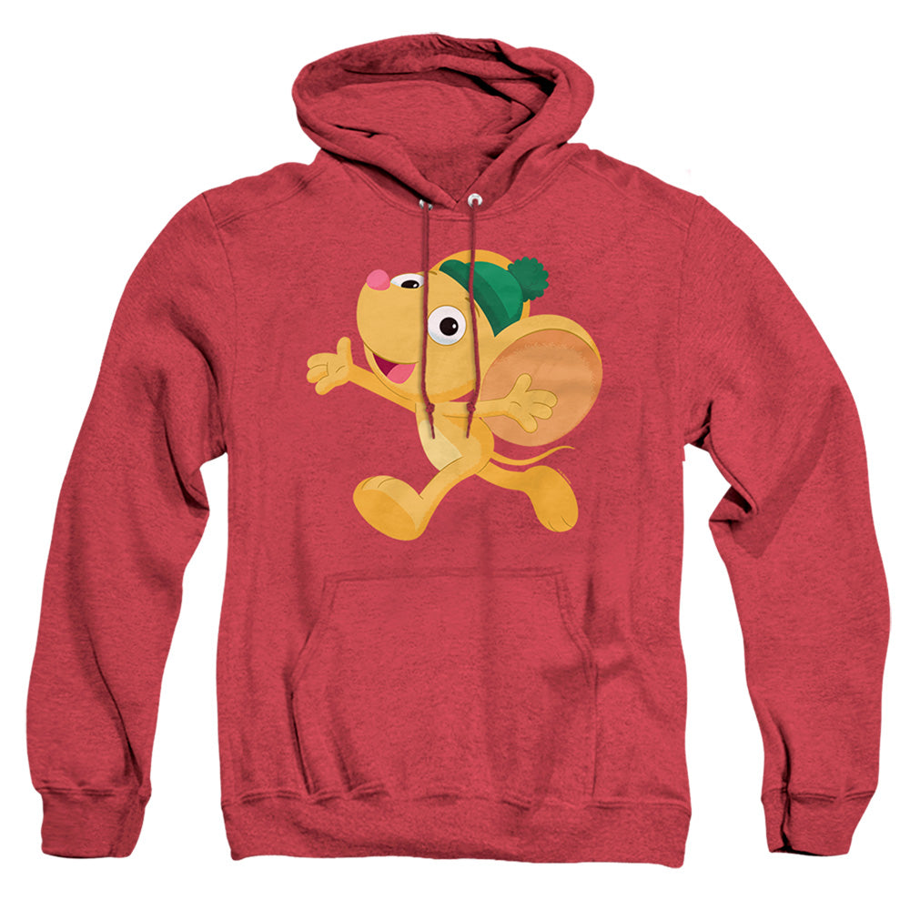 Sesame Street Furry Friend, Little Mouse Mens Heather Hoodie Red Officially Licensed