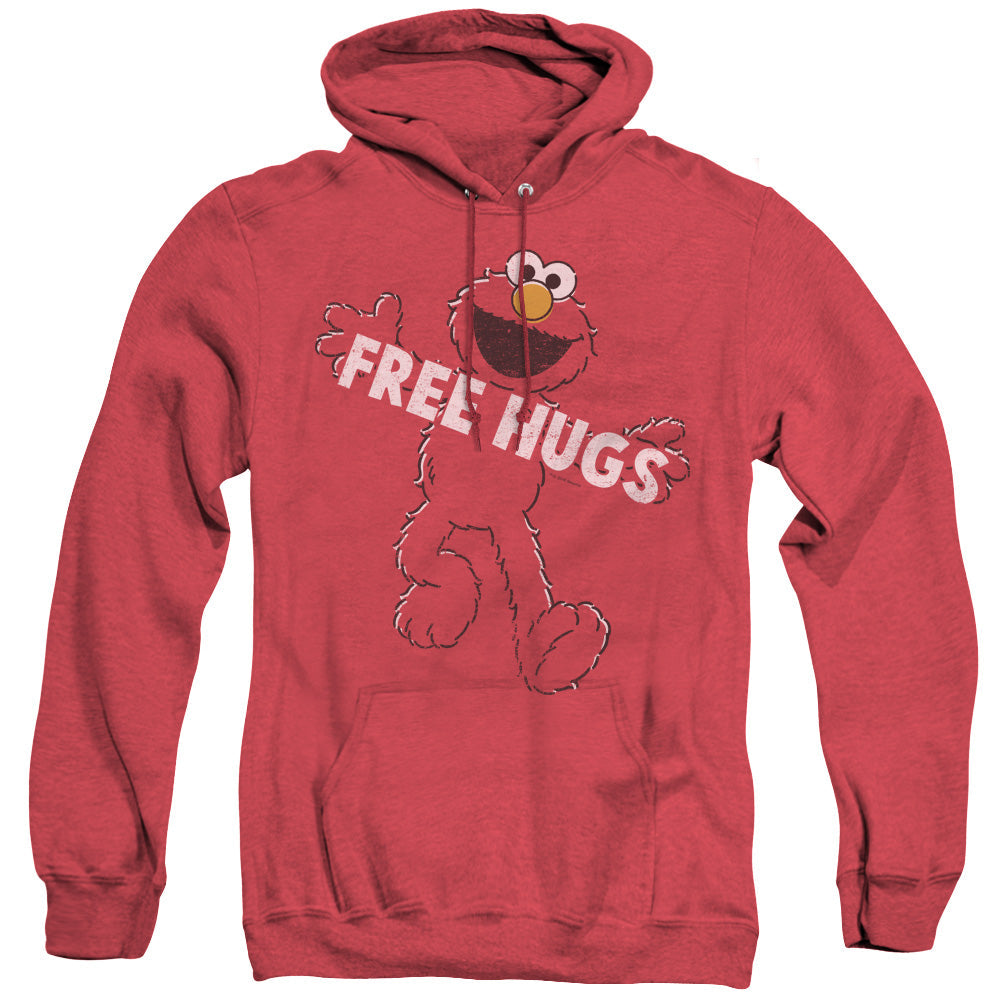 Sesame Street Free Hugs Mens Heather Hoodie Red Officially Licensed
