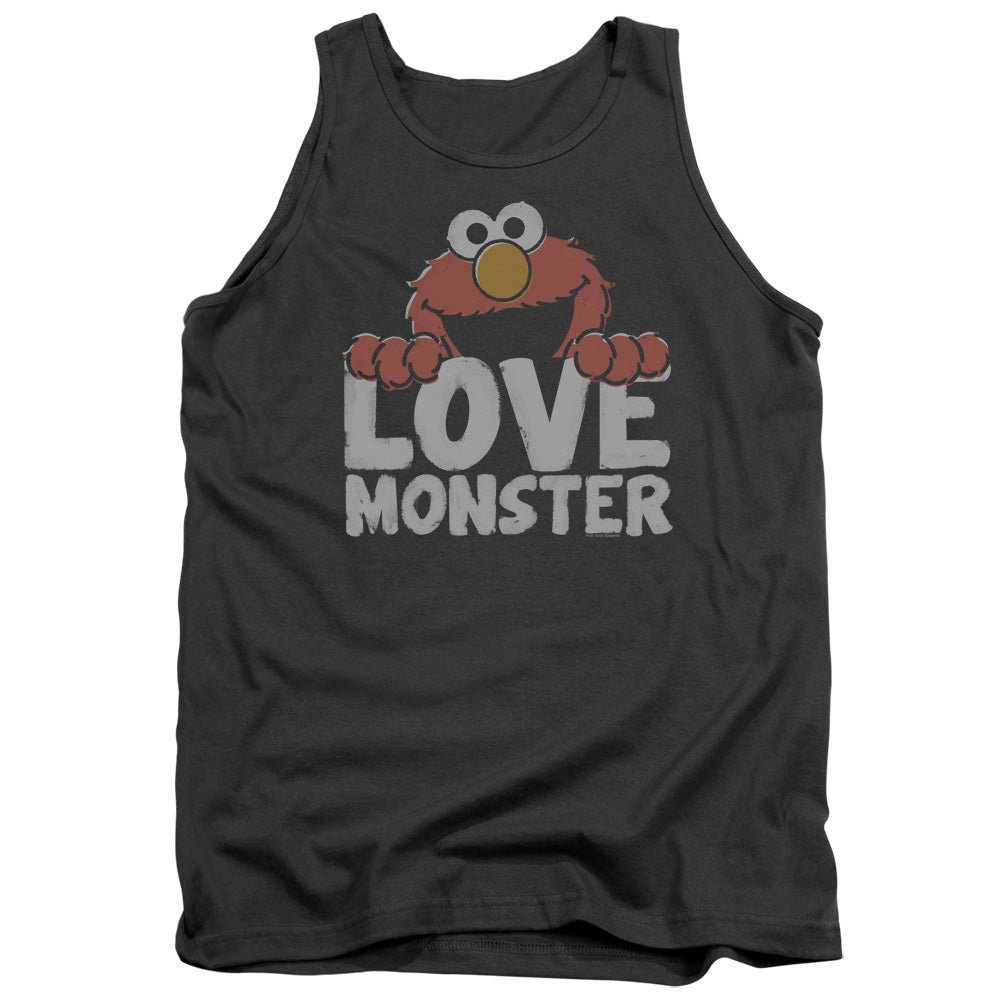 Sesame Street Love Monster Mens Tank Top Shirt Charcoal Officially Licensed