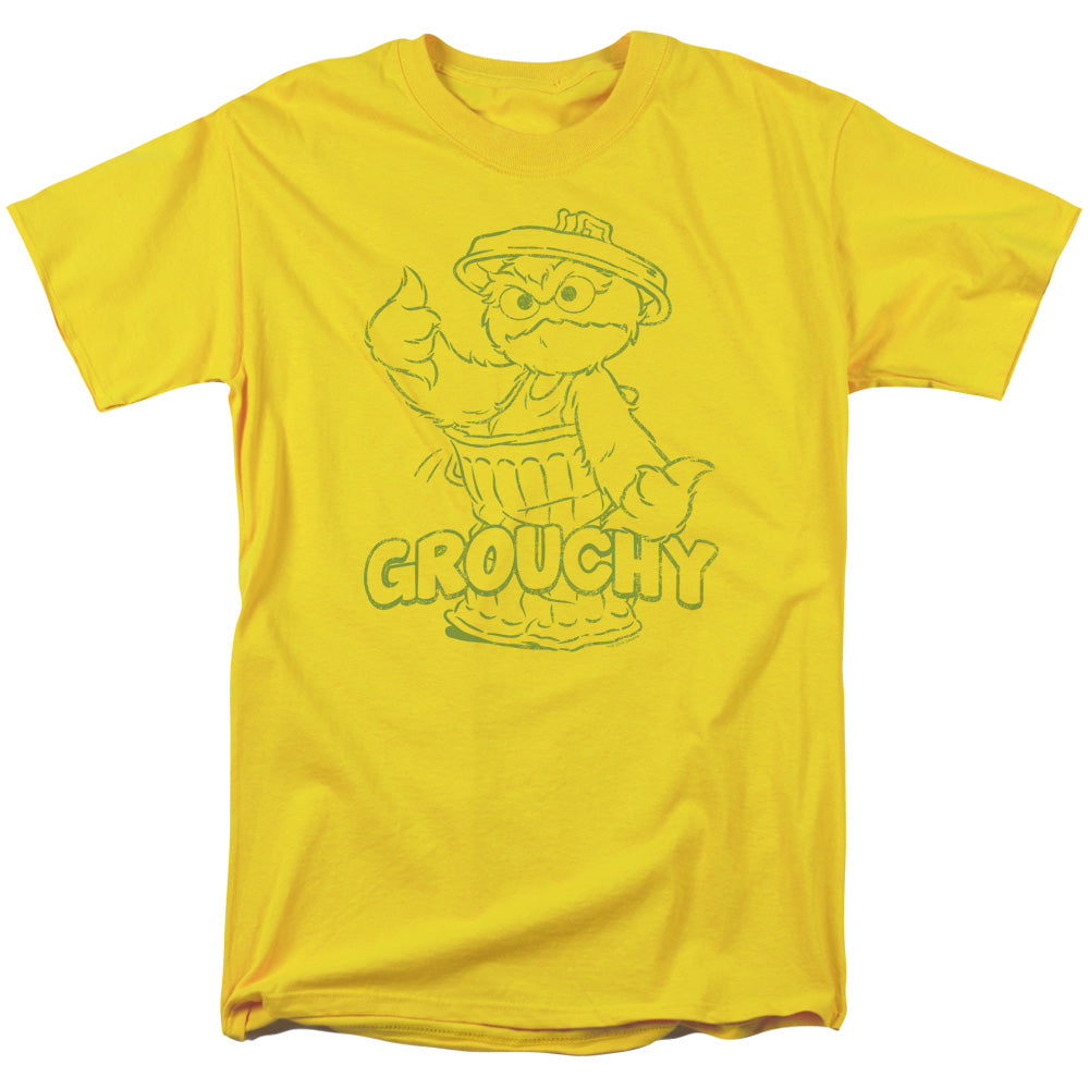 Sesame Street Grouchy Mens T Shirt Yellow Officially Licensed