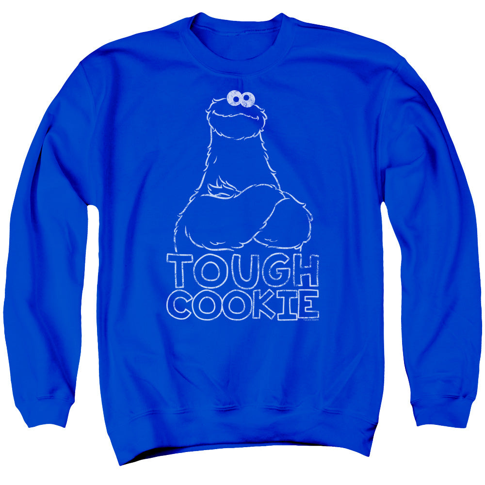 Sesame Street Touch Cookie Mens Crewneck Sweatshirt Royal Blue Officially Licensed