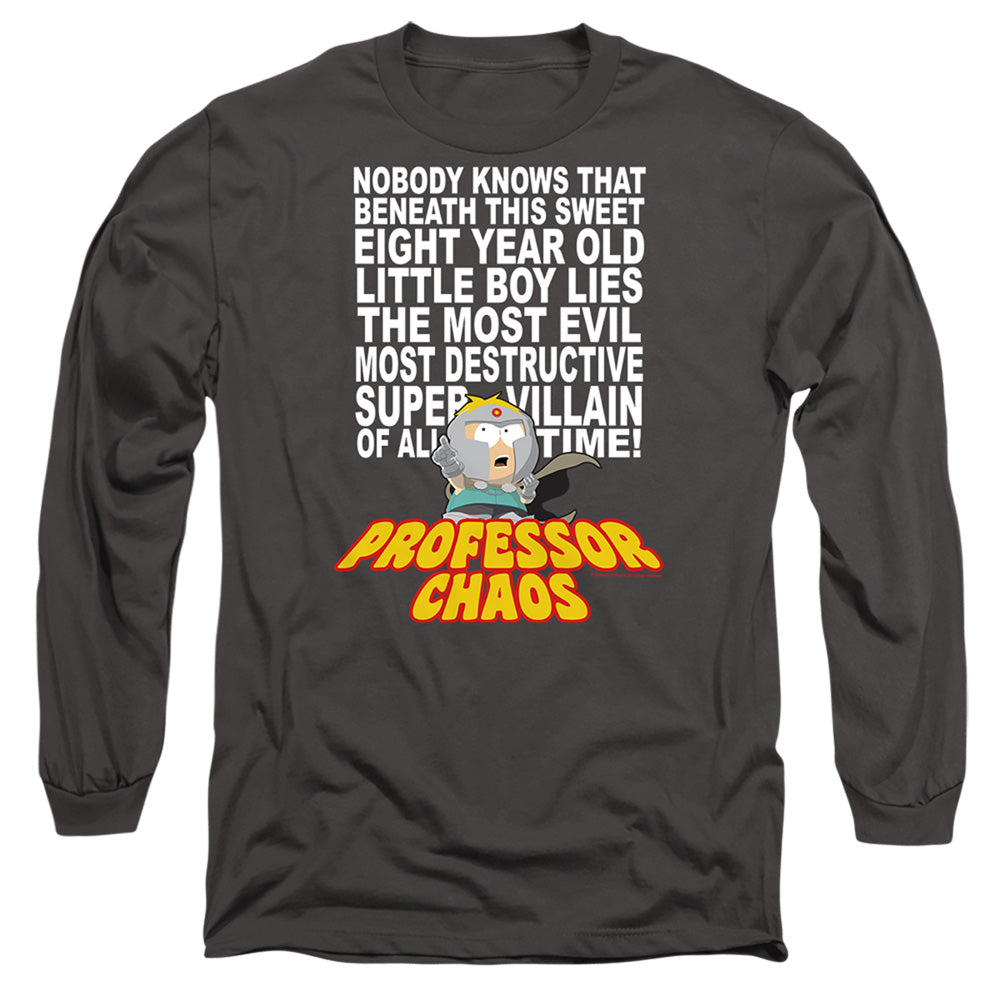 South Park Professor Chaos Mens Long Sleeve Shirt Charcoal Officially Licensed