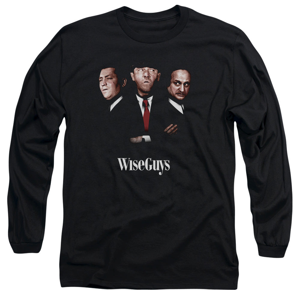 Three Stooges Wiseguys Mens Long Sleeve Shirt Black Officially Licensed
