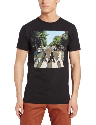 The Beatles Men'S The Beatles Abbey Road Distressed T Shirt, Black, X-Large [T-Shirt] - Rock Band Apparel