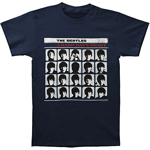The Beatles Men'S The Beatles Hard Days Night T-Shirt, Blue, Medium [T-Shirt] - Rock Band Apparel