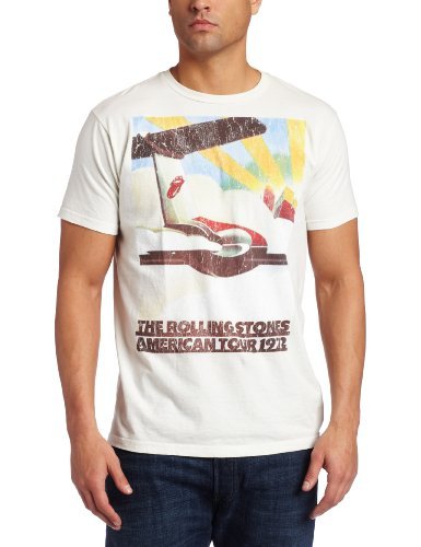 The Rolling Stones Men'S The Rolling Stones 1972 Plane Tour T-Shirt, White, Large [T-Shirt] - Rock Band Apparel
