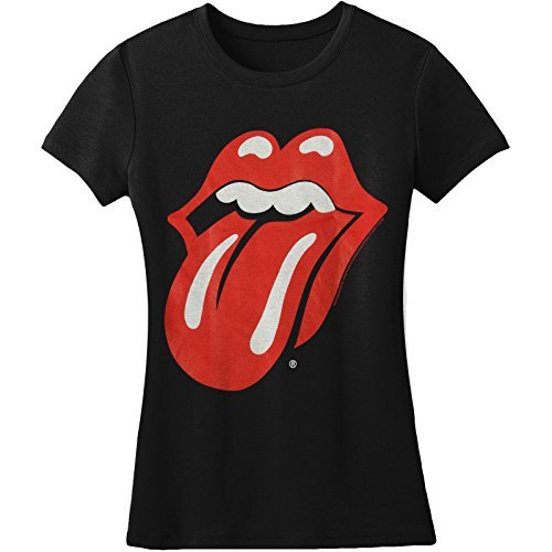 The Rolling Stones Rolling Stones Classic Tongue Girls Jr Black [T-Shirt] - Rock Band Apparel