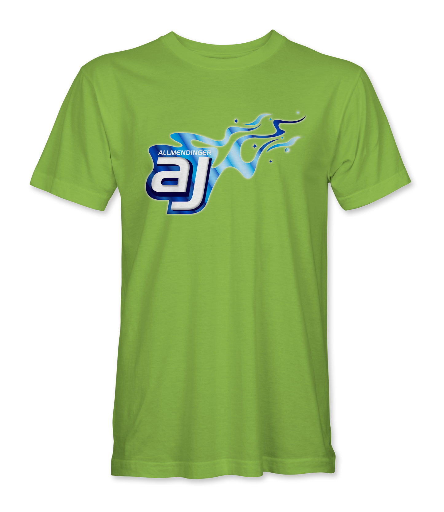 AJ Allmendinger - Basic Tee Blue Flame Logo