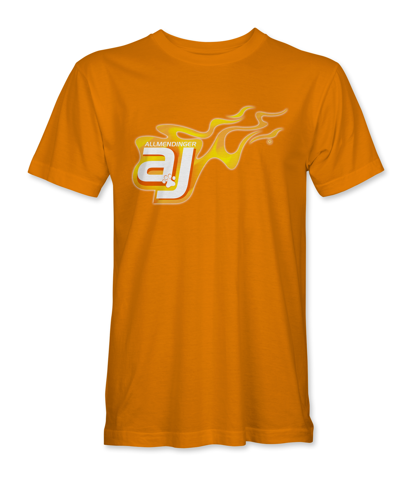 AJ Allmendinger - Basic Tee Orange Flame Logo