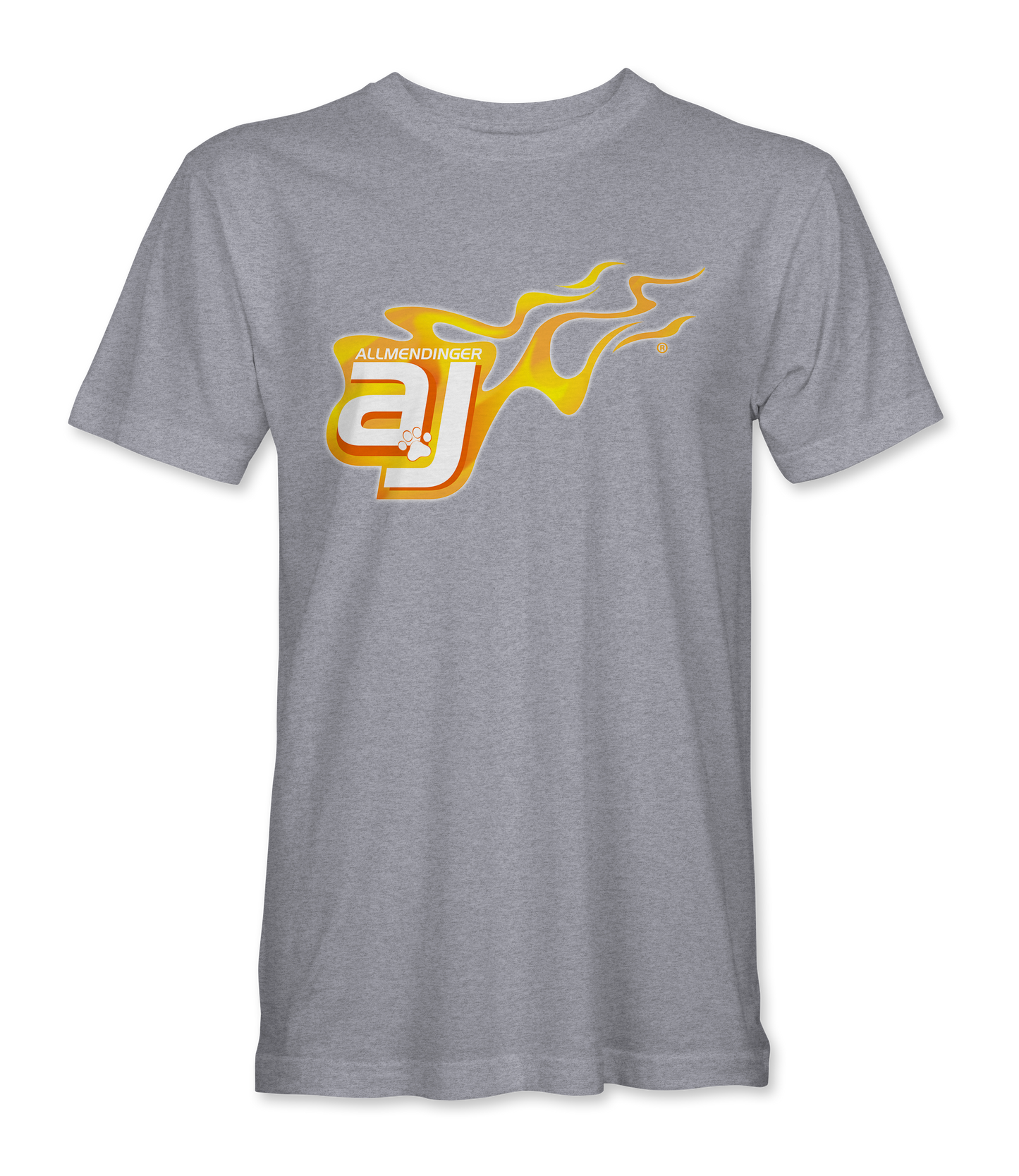 AJ Allmendinger - Basic Tee Orange Flame Logo