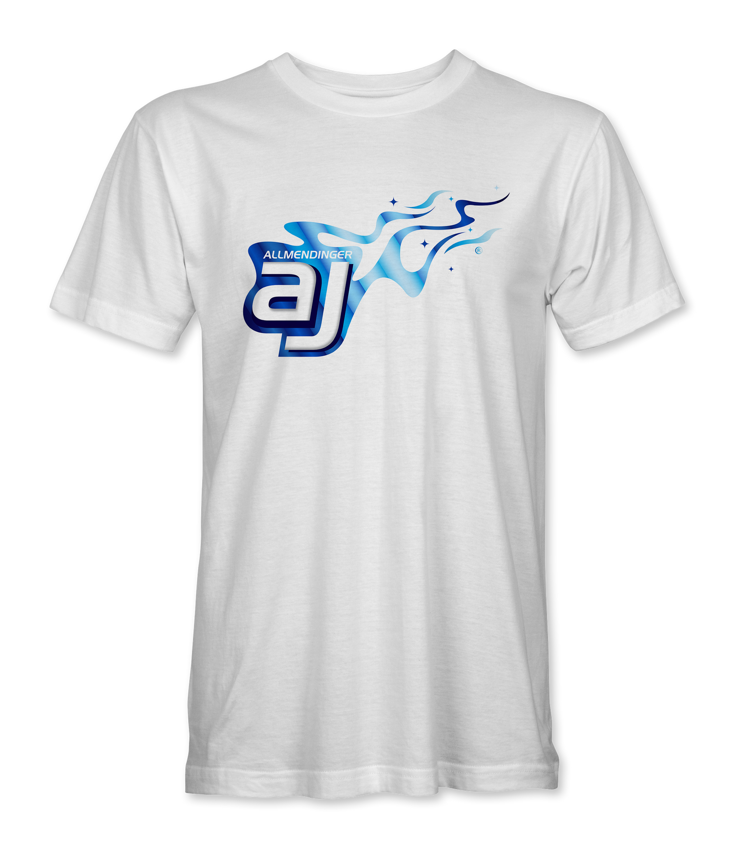 AJ Allmendinger - Basic Tee Blue Flame Logo