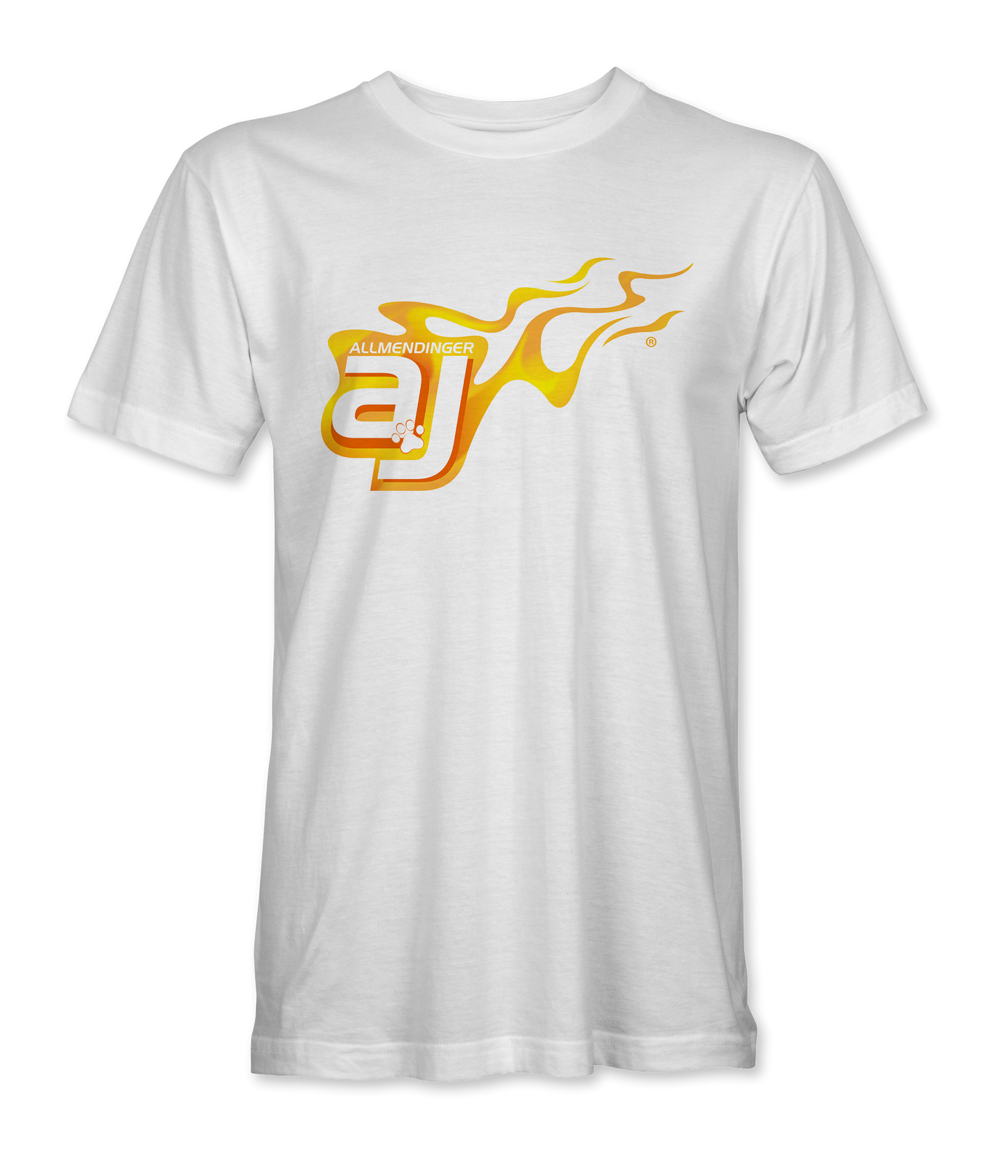 AJ Allmendinger - Basic Tee Orange Flame Logo