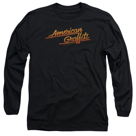 American Grafitti Neon Logo Mens Long Sleeve Shirt Black Officially Licensed