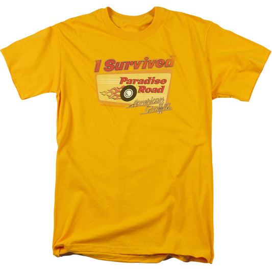 American Grafitti Paradise Road Mens T Shirt Gold Gold Officially Licensed