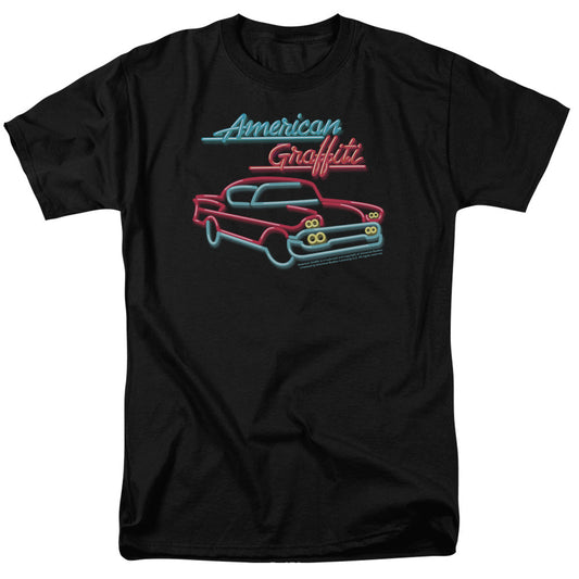 American Grafitti Neon Mens T Shirt Black Black Officially Licensed