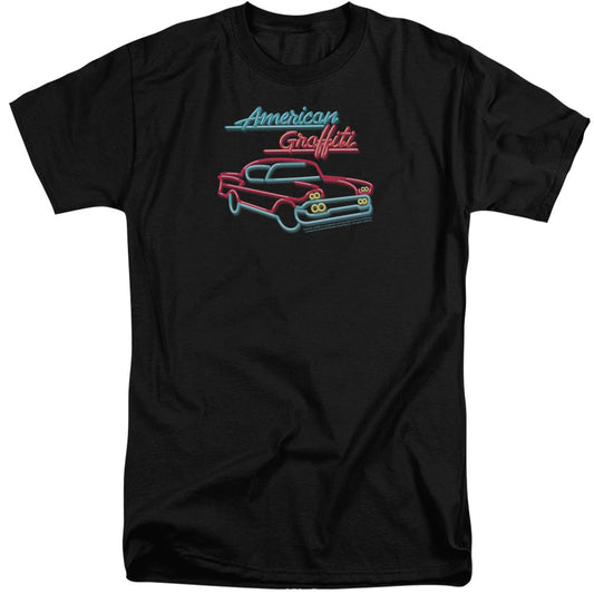 American Grafitti Neon Mens Tall T Shirt Black Black Officially Licensed