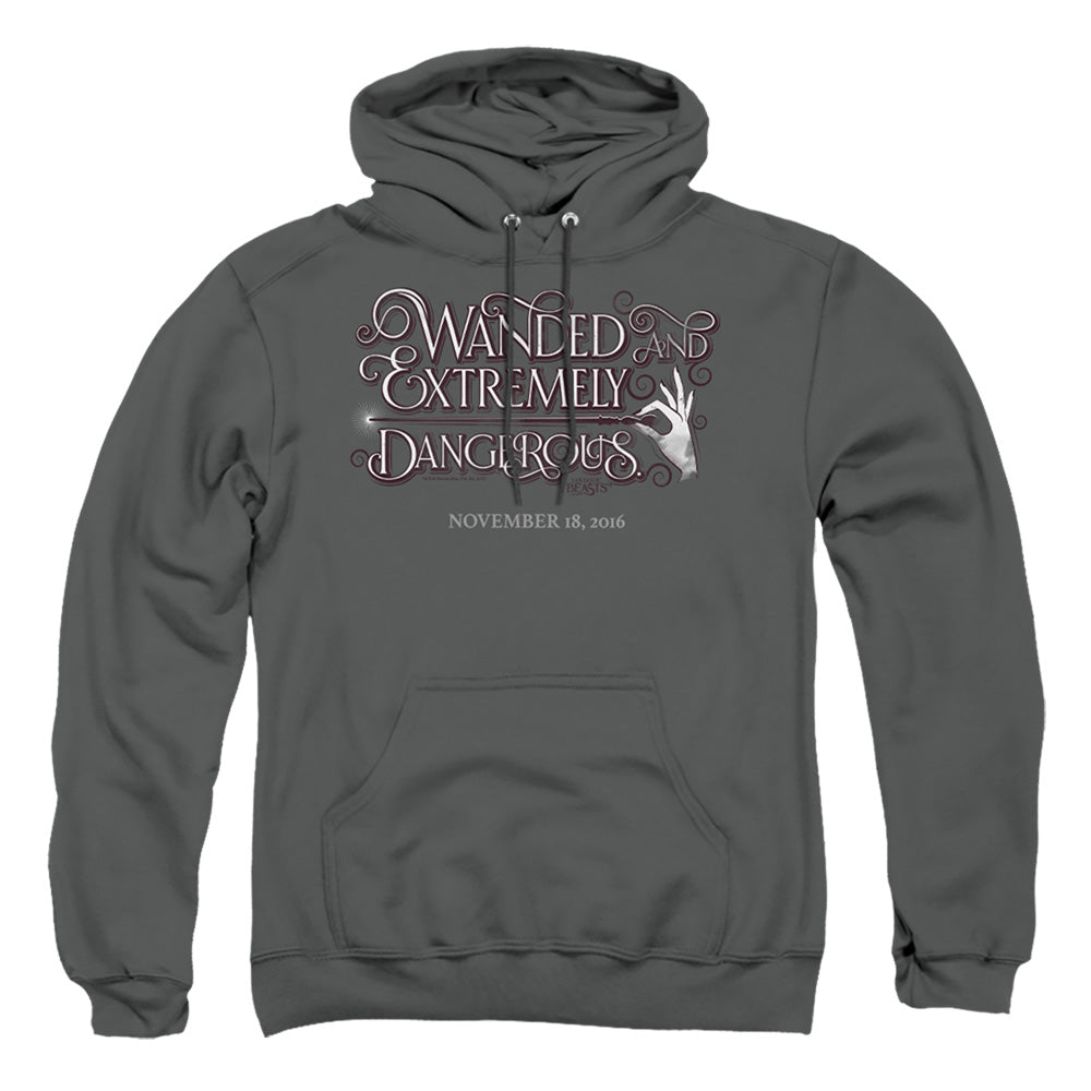 Fantastic Beasts Wanded Mens Hoodie Charcoal Officially Licensed