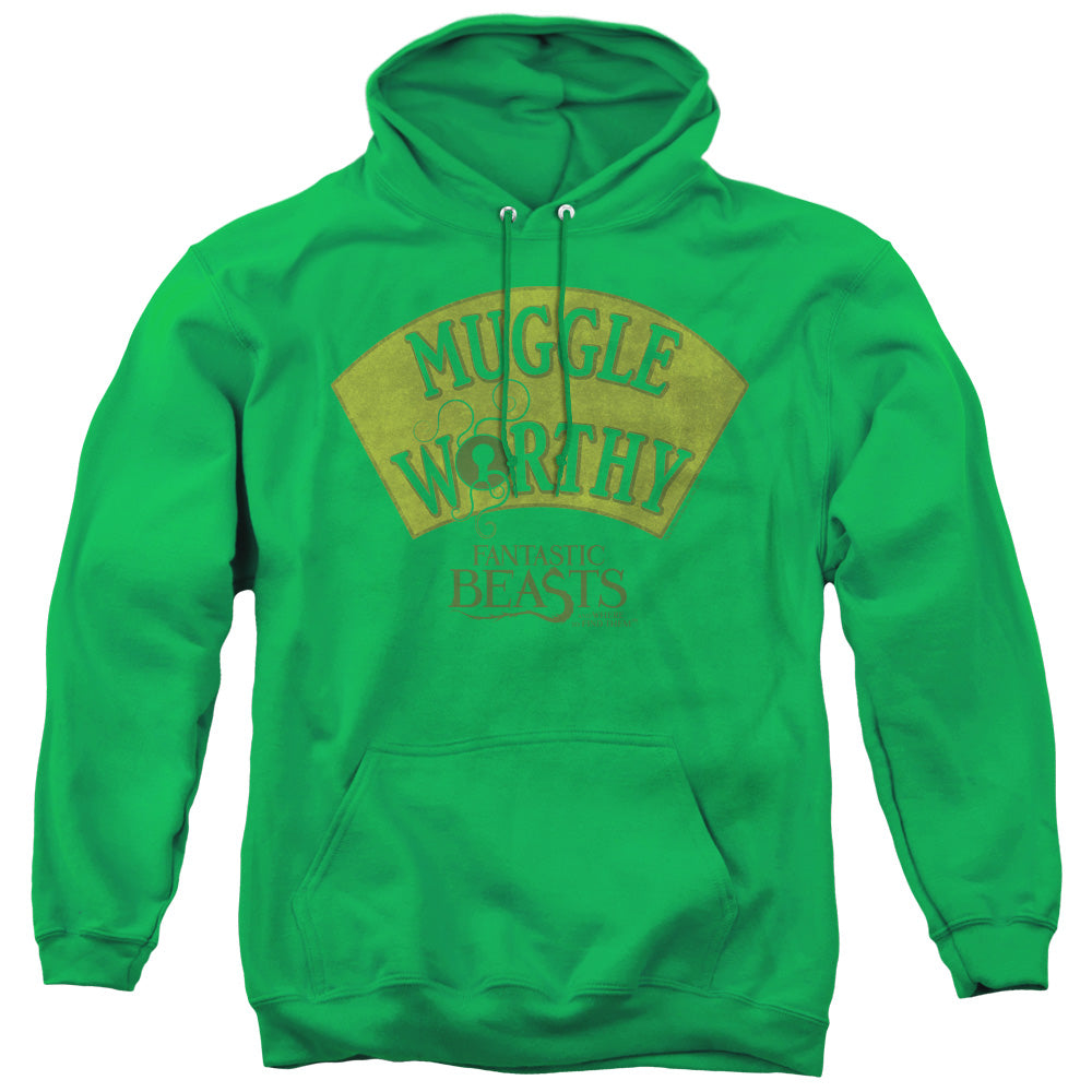 Fantastic Beasts Muggle Worthy Mens Hoodie Kelly Green Officially Licensed