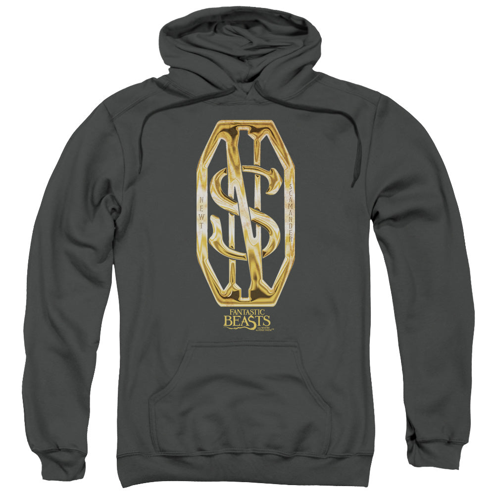 Fantastic Beasts Scamander Monogram Mens Hoodie Charcoal Officially Licensed