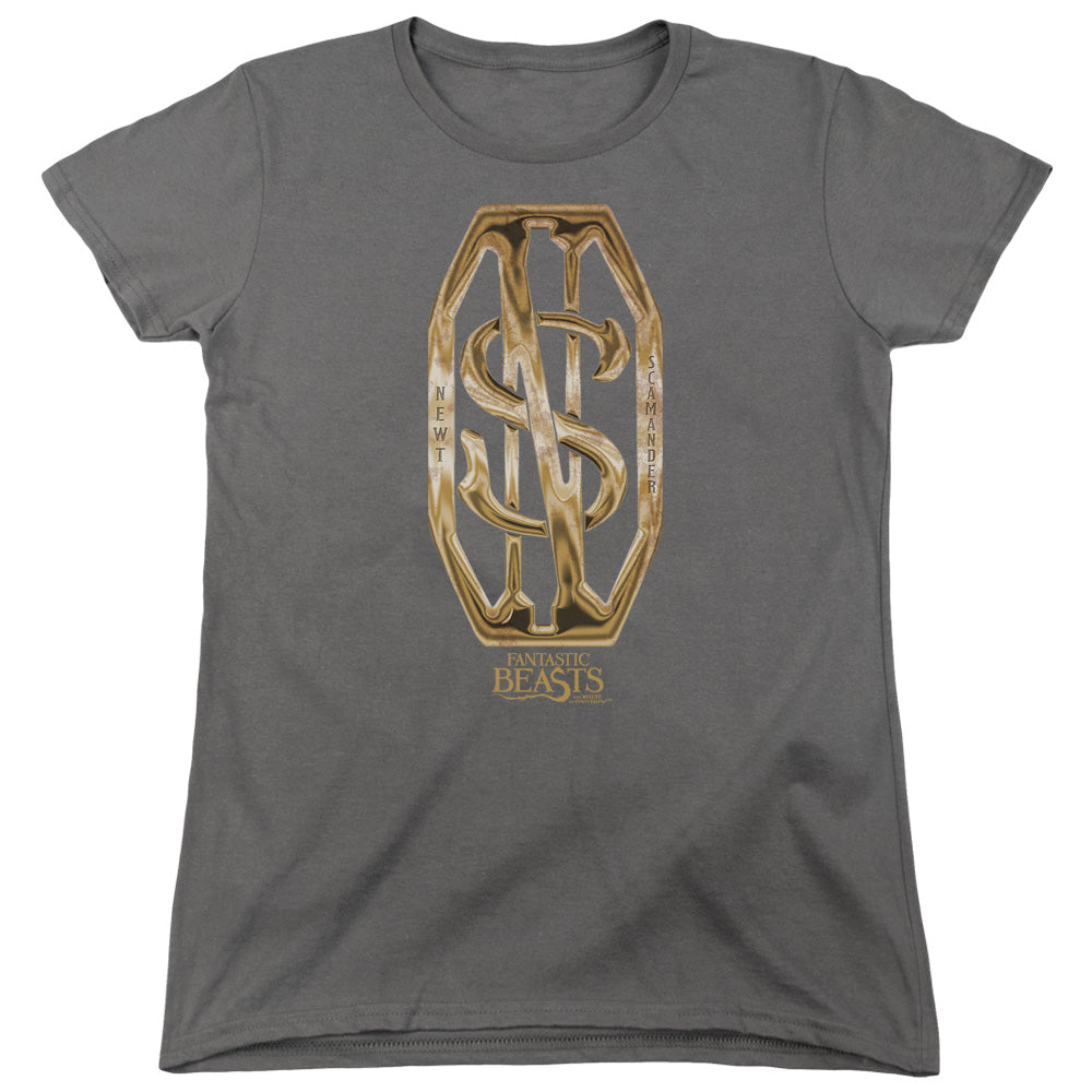 Fantastic Beasts Scamander Monogram Womens T Shirt Charcoal Officially Licensed