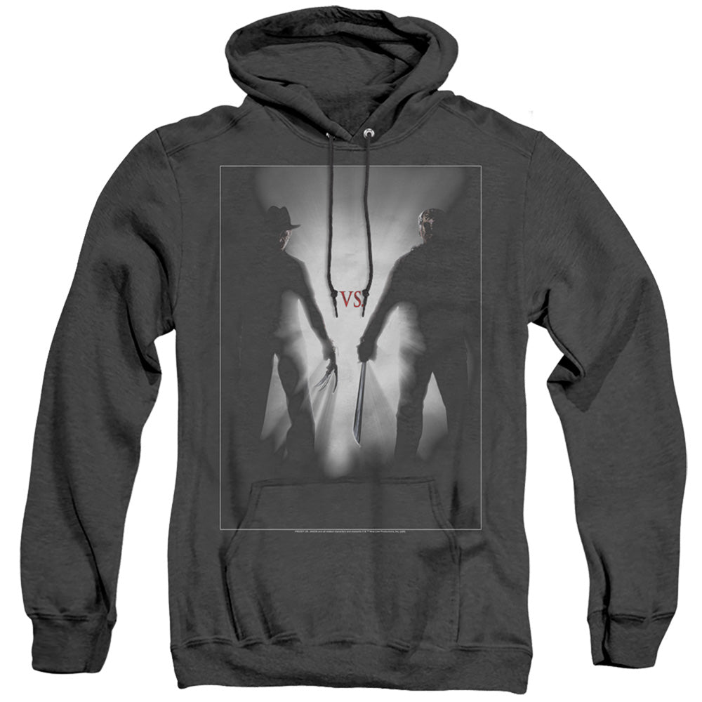 Freddy Vs Jason Silhouettes Heather Mens Hoodie Black Officially Licensed