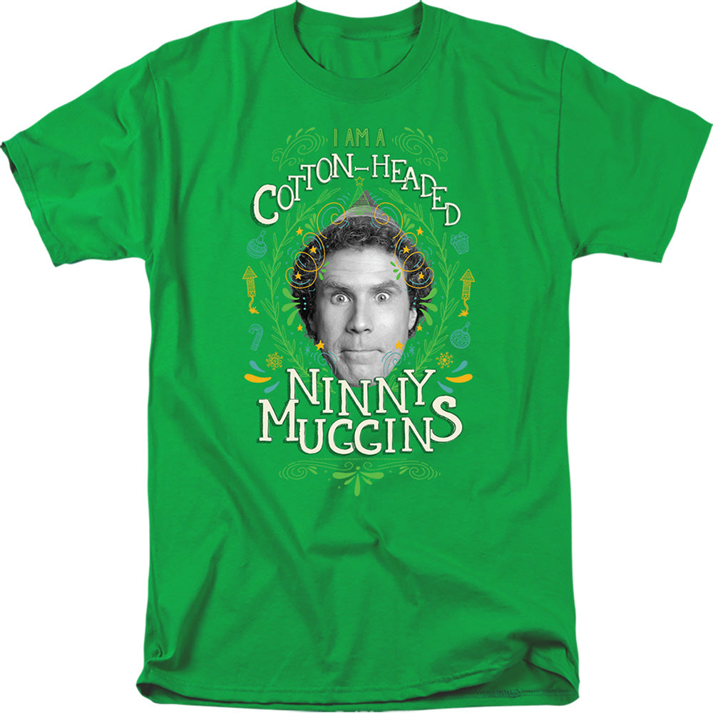 Elf Cotton Headed Ninny Muggins Mens T Shirt Kelly Green Officially Licensed