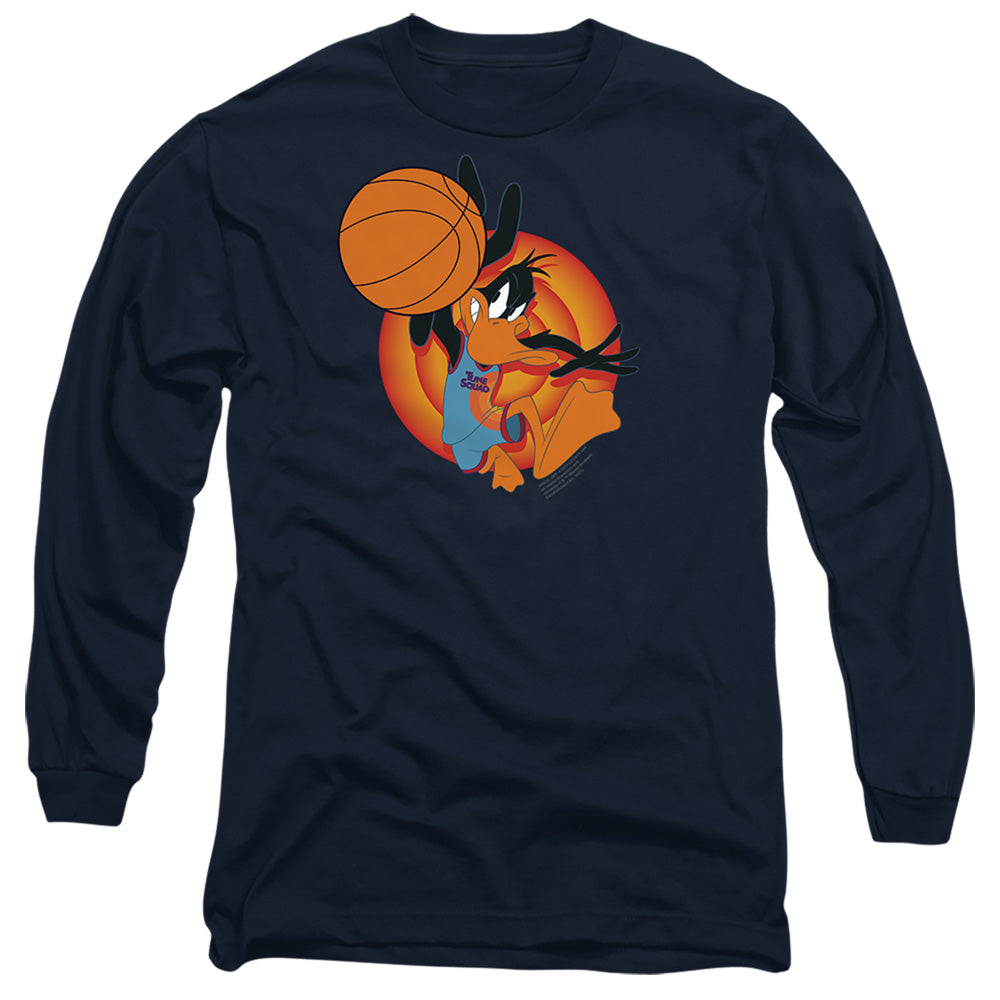 Space Jam 2 Daffy Slam Mens Long Sleeve Shirt Navy Officially Licensed