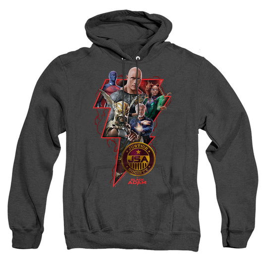 Black Adam Black Adam Character Bolt Mens Heather Hoodie Black Officially Licensed