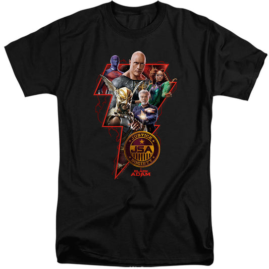 Black Adam Black Adam Character Bolt Mens Tall T Shirt Black Officially Licensed