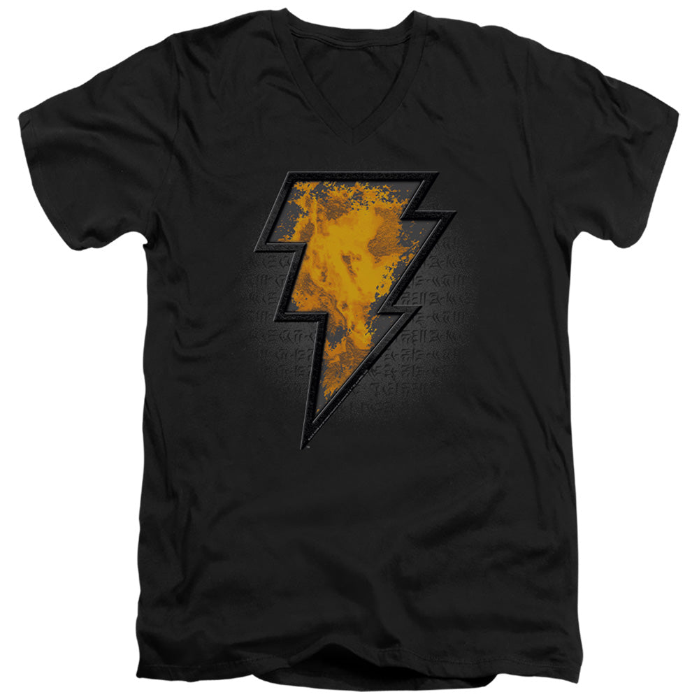 Black Adam Black Adam Beveled Emblem Mens Slim Fit V-Neck T Shirt Black Officially Licensed