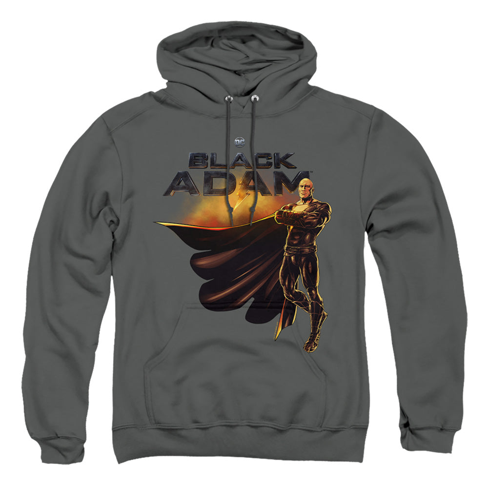 Black Adam Black Adam Logo With Character Mens Hoodie Charcoal
