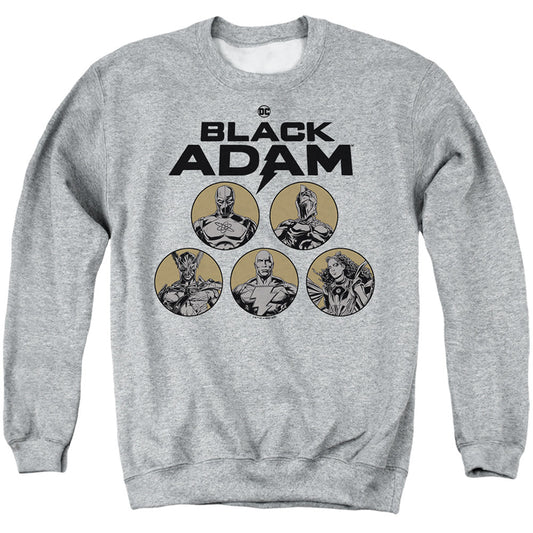 Black Adam Black Adam Contrast Group Mens Crewneck Sweatshirt Athletic Heather Officially Licensed