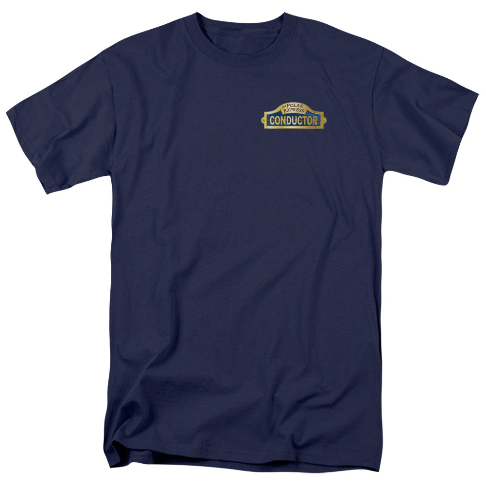 The Polar Express Conductor Mens T Shirt Navy Blue Officially Licensed