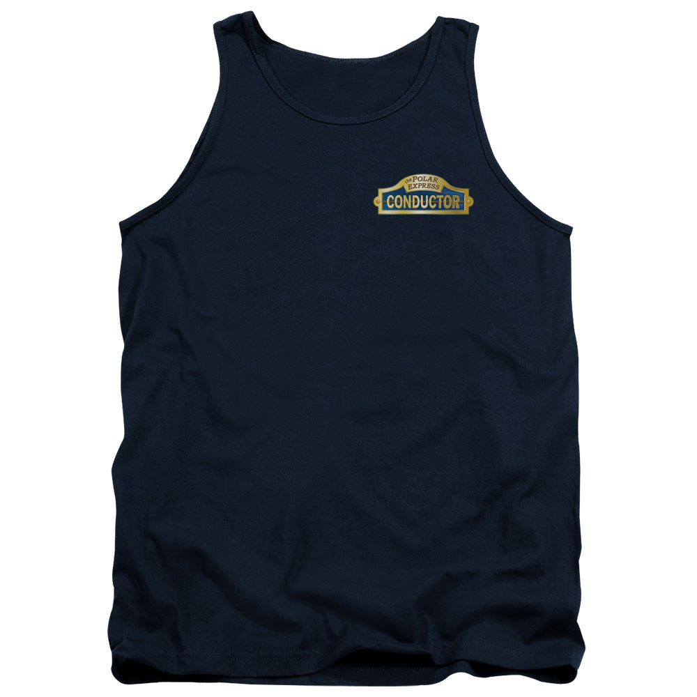 Polar Express Conductor Mens Tank Top Shirt Navy Officially Licensed