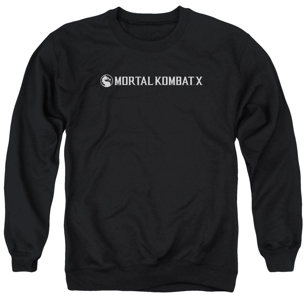 Mortal Kombat X Horizontal Logo Mens Crewneck Sweatshirt Black Officially Licensed
