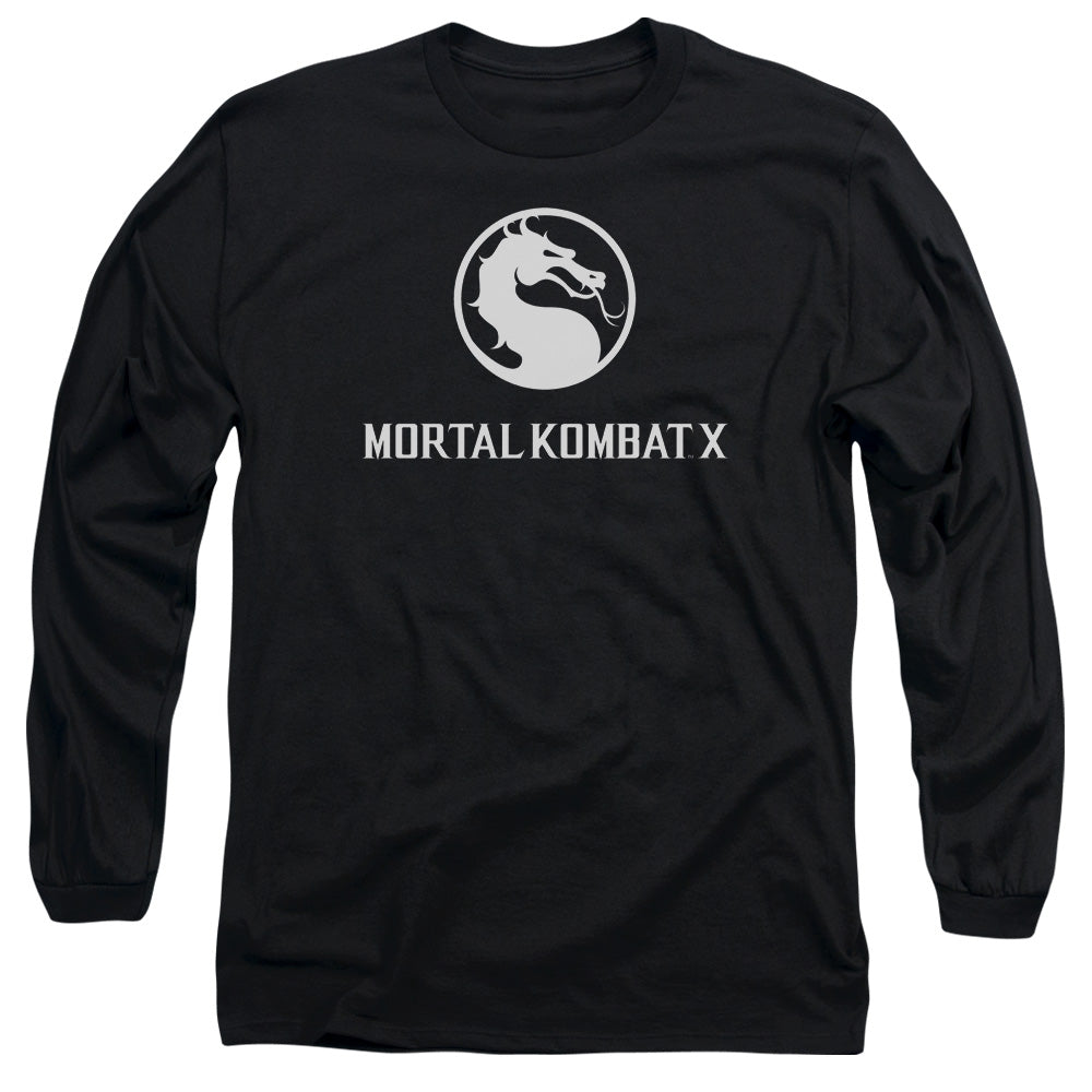 Mortal Kombat X Dragon Logo Mens Long Sleeve Shirt Black Officially Licensed