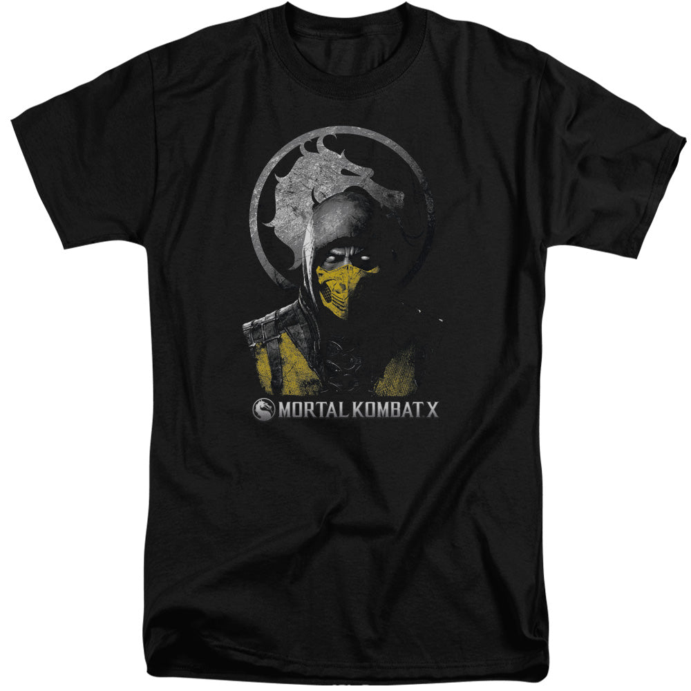 Mortal Kombat X Scorpion Bust Mens Tall T Shirt Black Officially Licensed