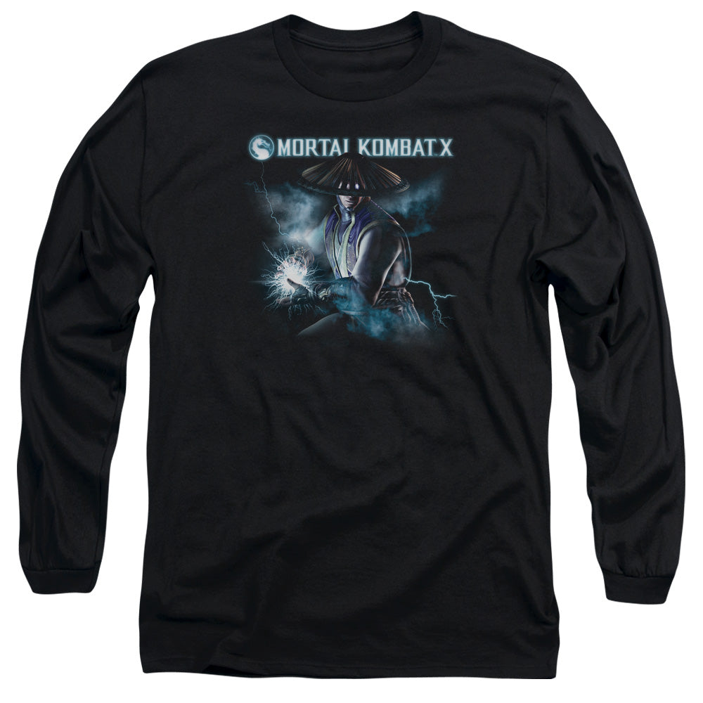 Mortal Kombat X Raiden Mens Long Sleeve Shirt Black Officially Licensed