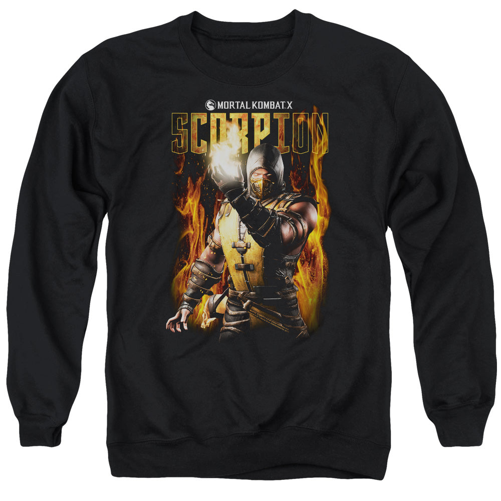 Mortal Kombat Scorpion Mens Crewneck Sweatshirt Black Officially Licensed