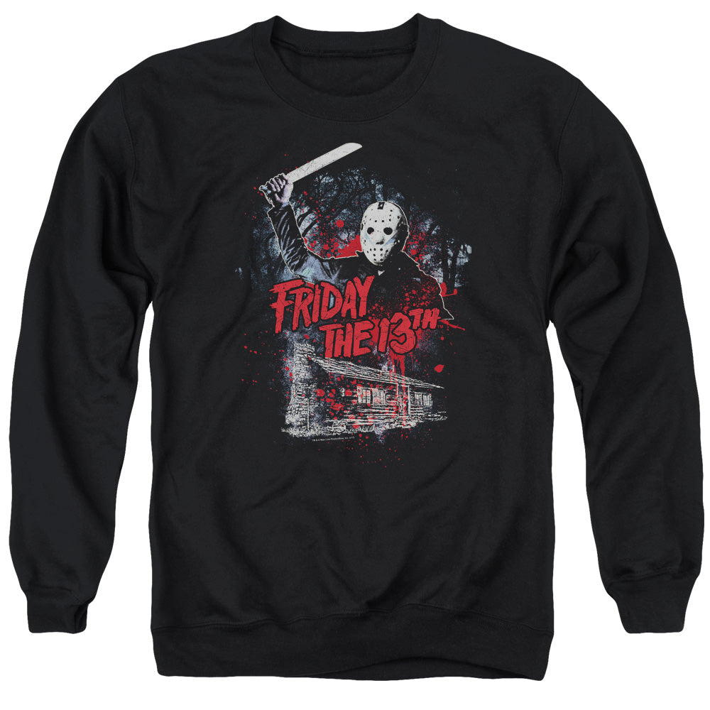 Friday The 13Th Cabin Mens Crewneck Sweatshirt Black