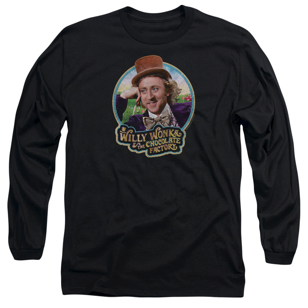 Willy Wonka And The Chocolate Factory Its Scruiddlyumptious Mens Long Sleeve Shirt Black Officially Licensed