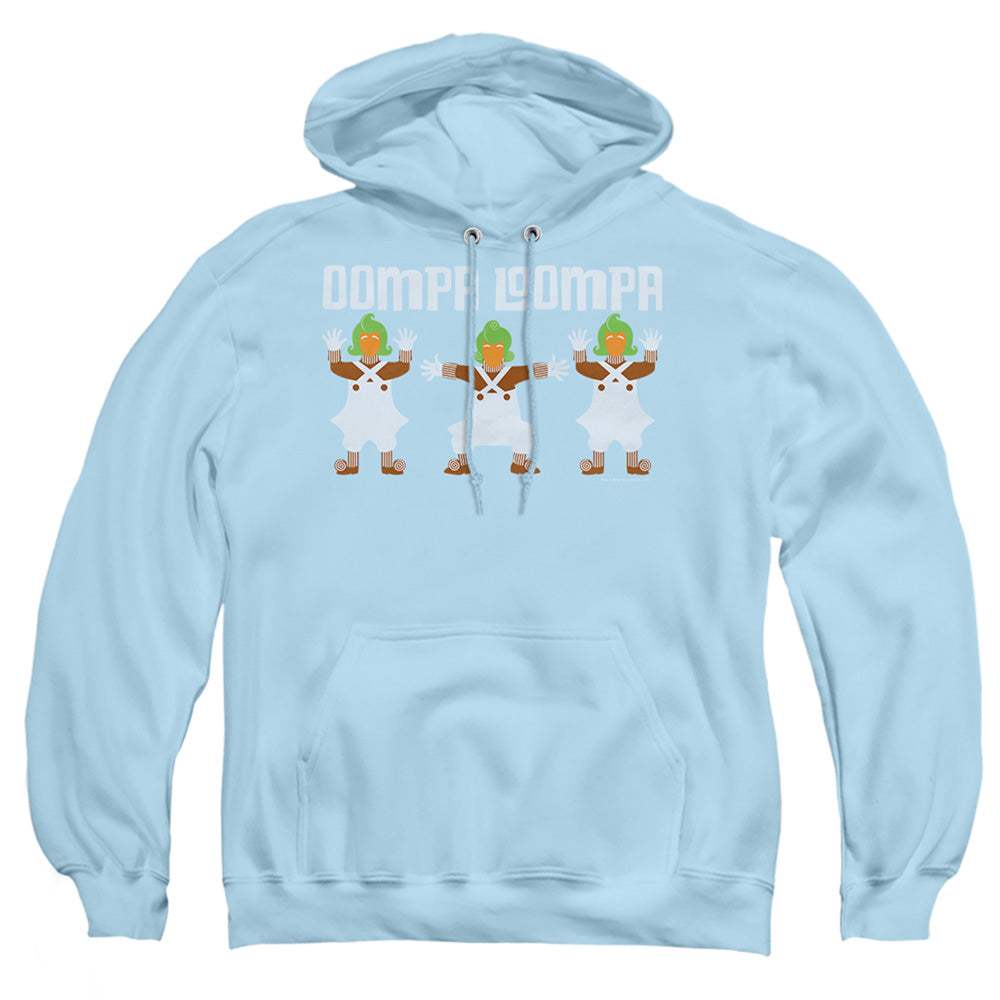 Willy Wonka And The Chocolate Factory Oompa Loompa Mens Hoodie Light Blue Officially Licensed